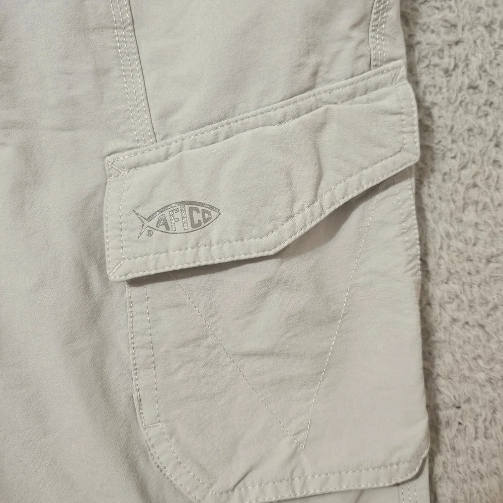 AFTCO Boardshorts Men's 42‎ x 10 Gray Fishing Pockets Stretch Outdoor Nylon Pool